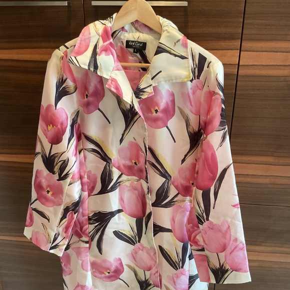 Red Coral floral jacket - Picture 3 of 4